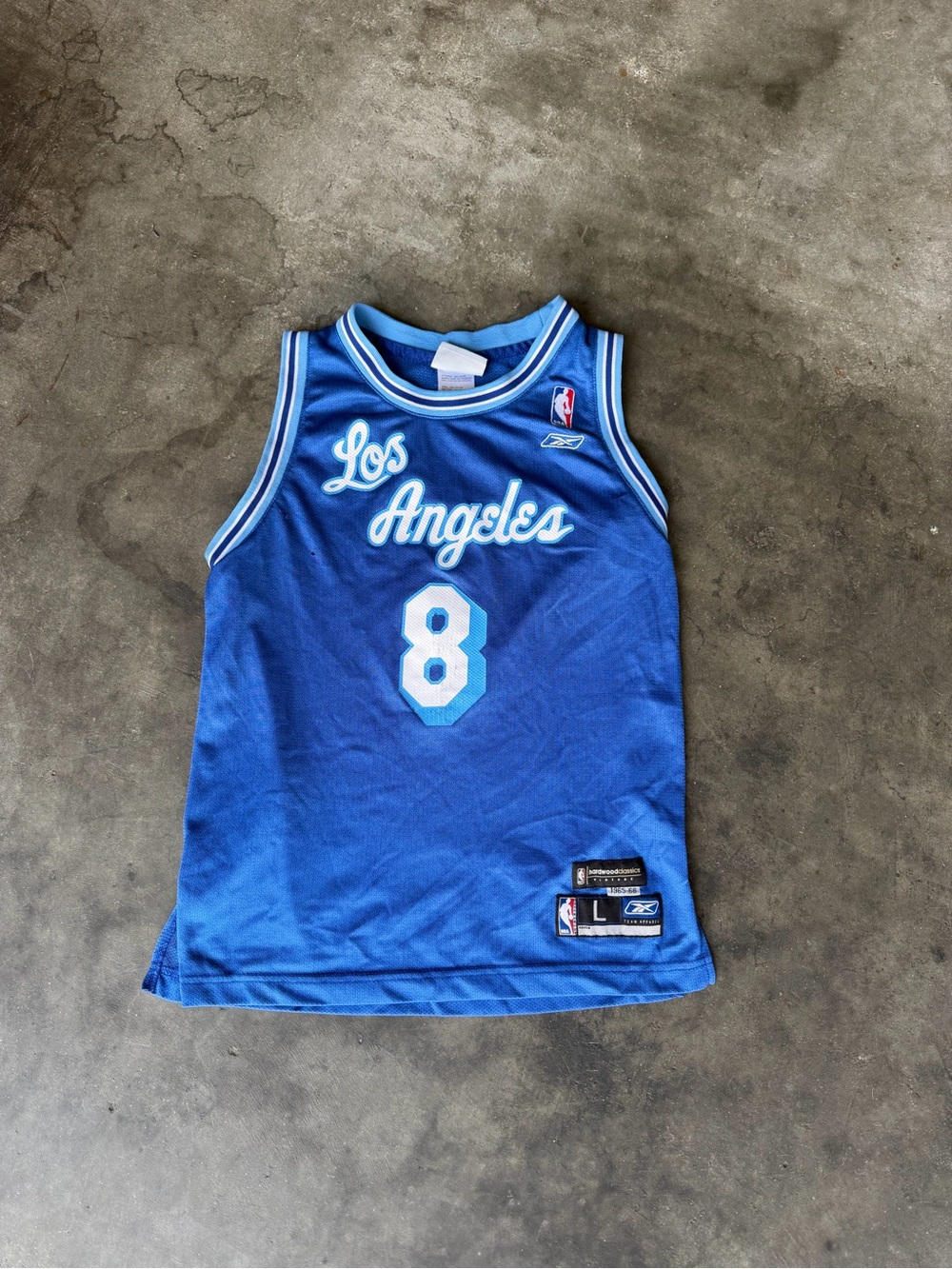 Reebok Kobe Bryant Los Angeles Lakers 8 Blue Hardwood Classics Jersey Boys (7-8)
